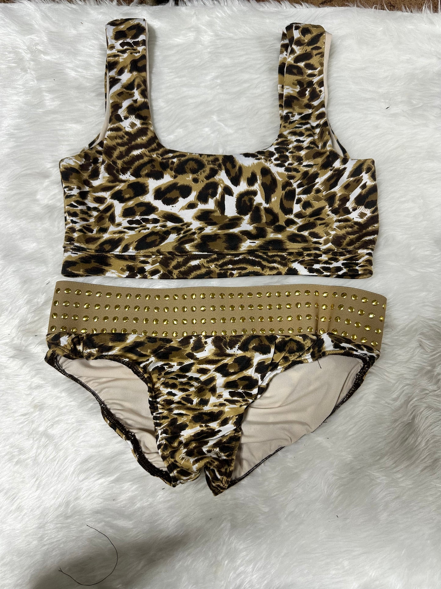 LOL SPORT Top animal print nude/cafe