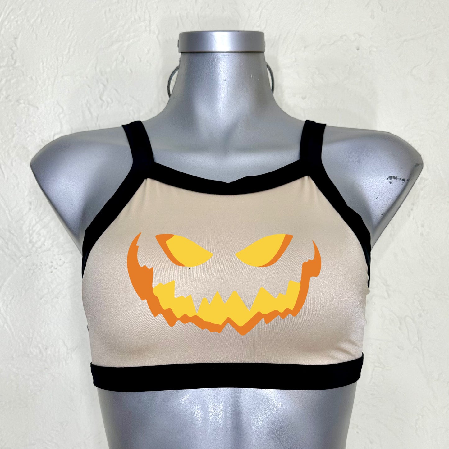 Top transparencia negra/nude halloween