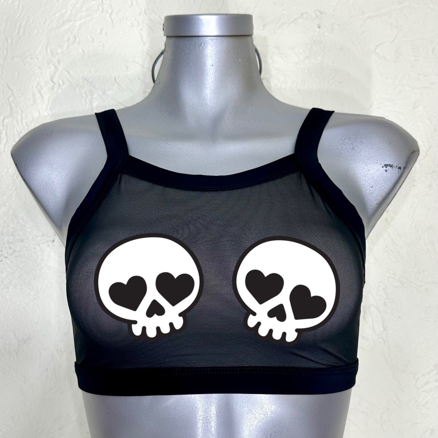 Top transparencia negra nude/negro halloween