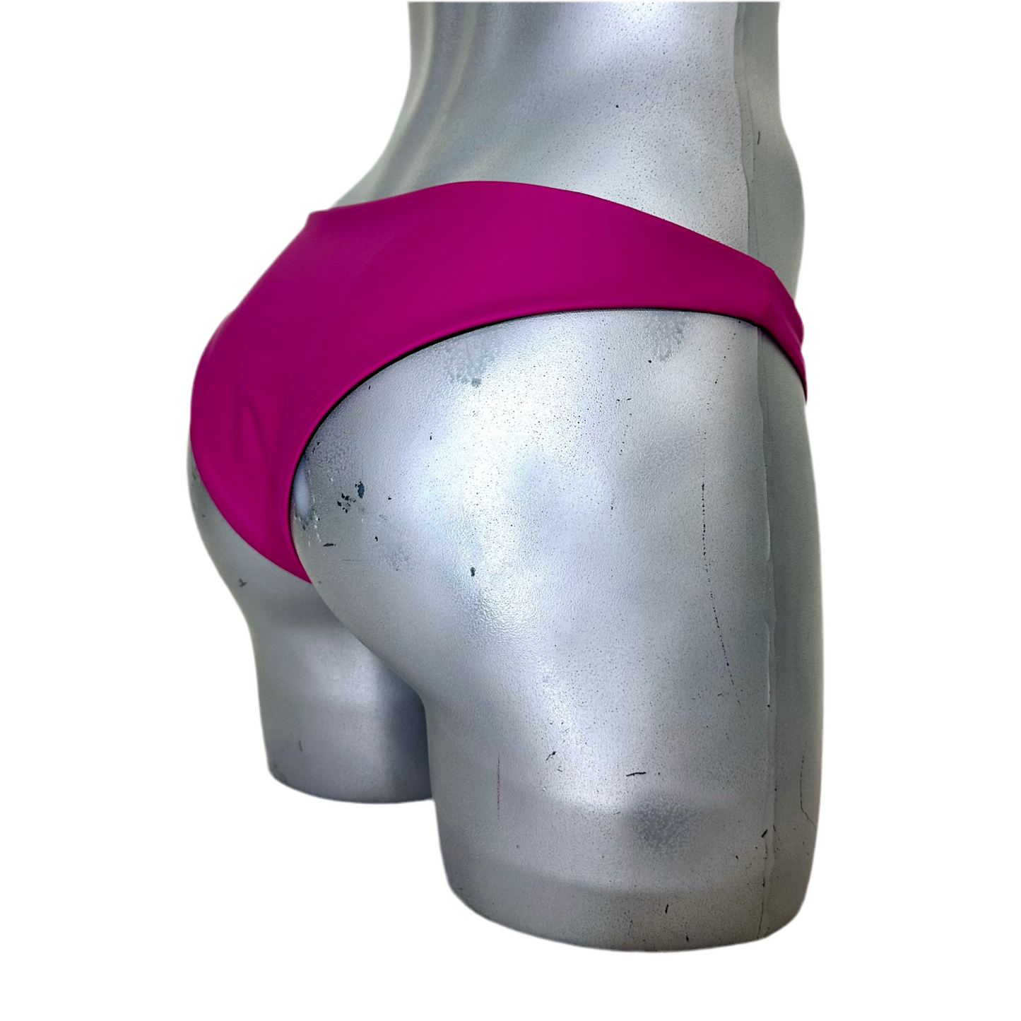 Bikini doble vista de tela grip fucsia/negro