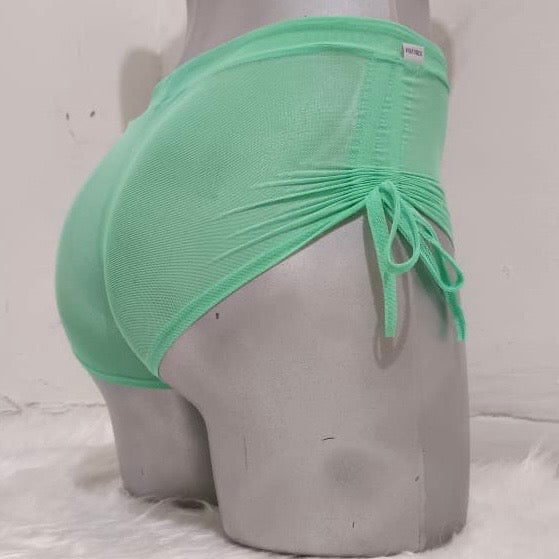 Short mesh transparente color verde