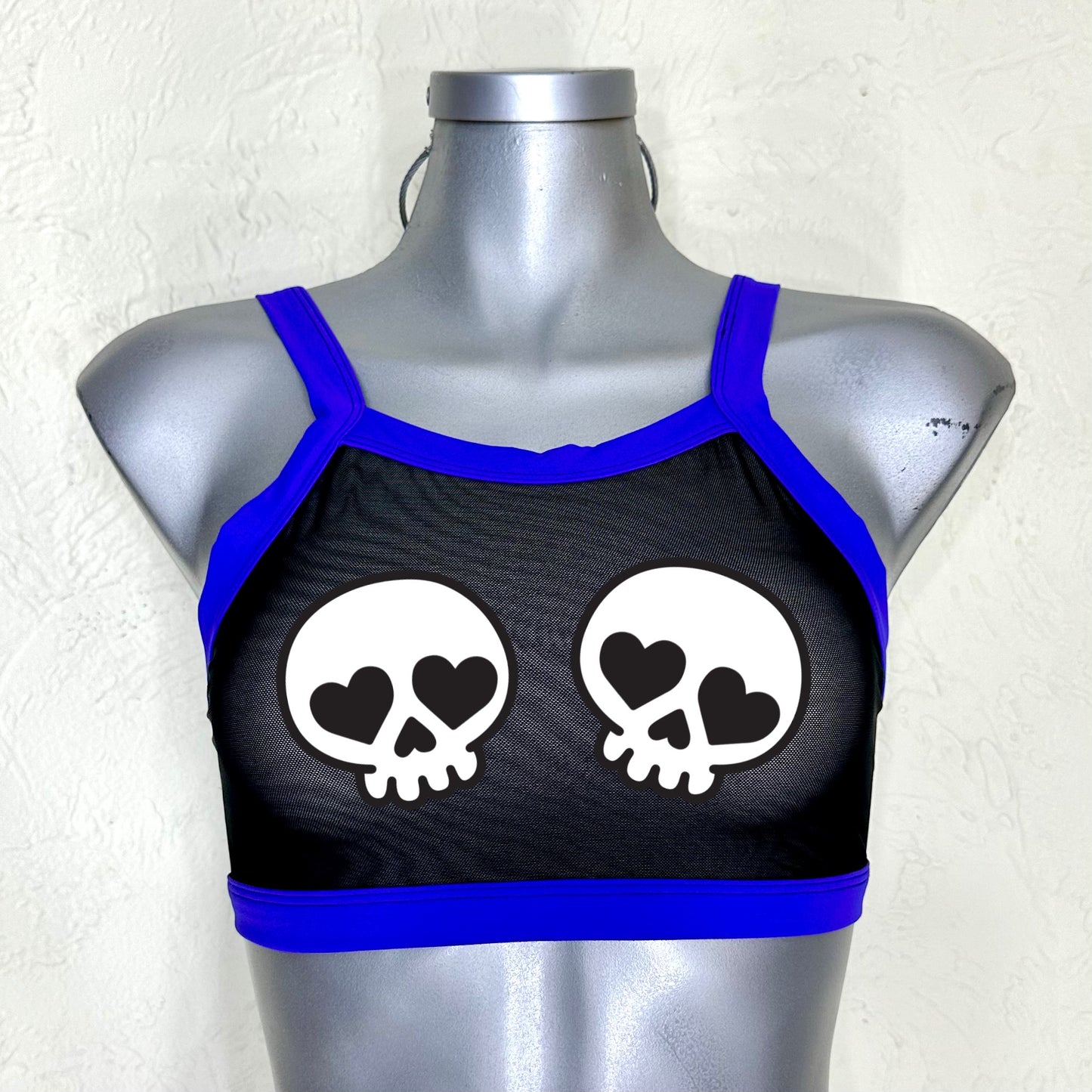 Top transparencia negra/morado halloween