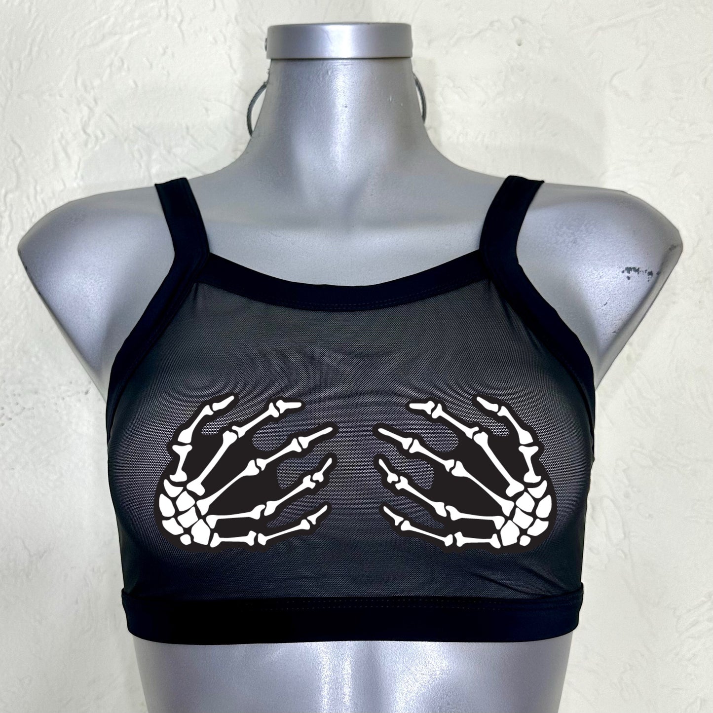 Top transparencia negra nude/negro halloween