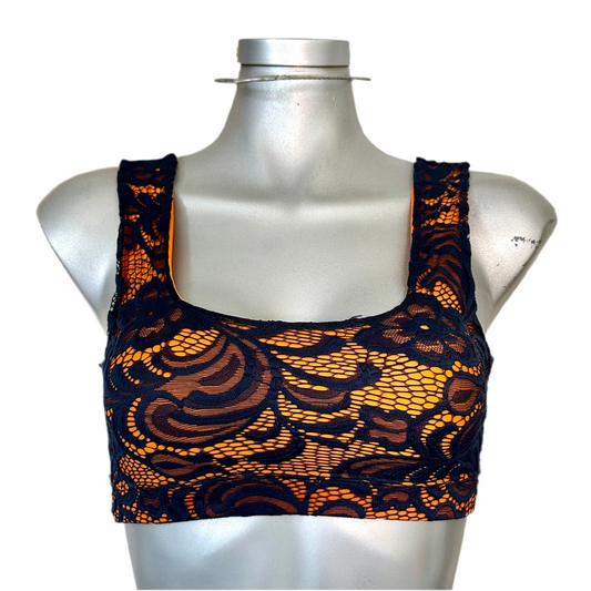 LOL SPORT Top encaje naranja