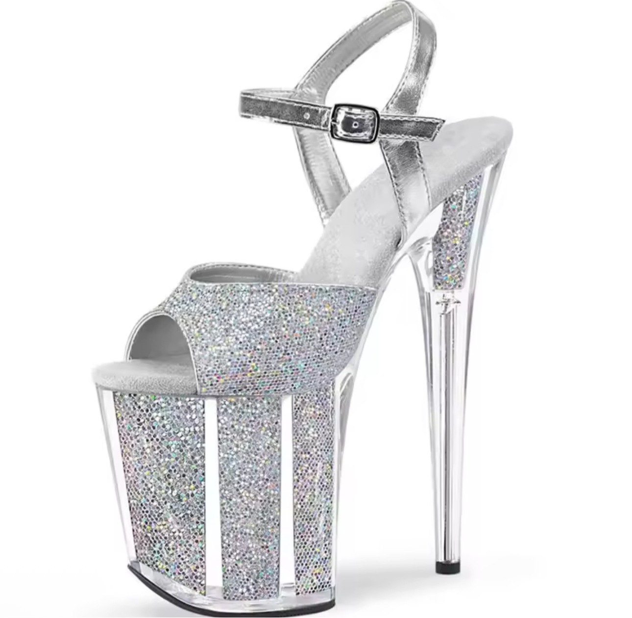 Zapatillas glitter encapsuladas 8”