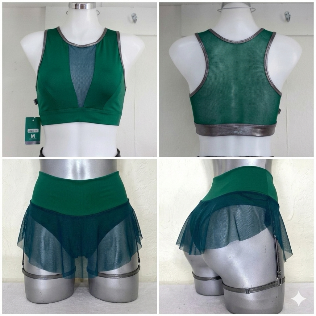 Conjunto Aero-Flow Mesh verde/plata(cobre)