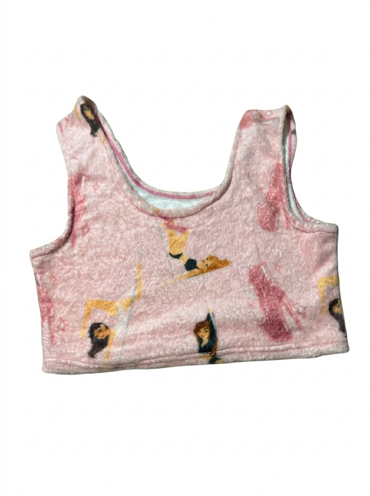 Top crop top afelpadito rosa CH