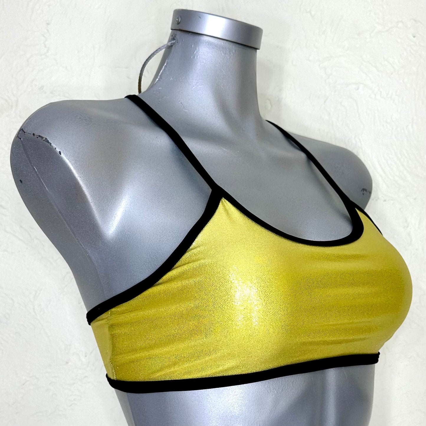 Top jazmin amarillo liso holograma