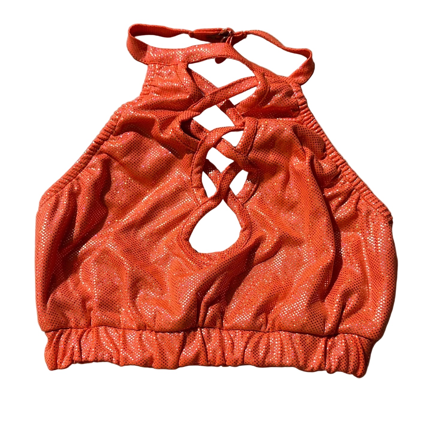 Top naranja holograma liso CH