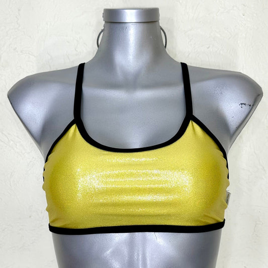 Top jazmin amarillo liso holograma