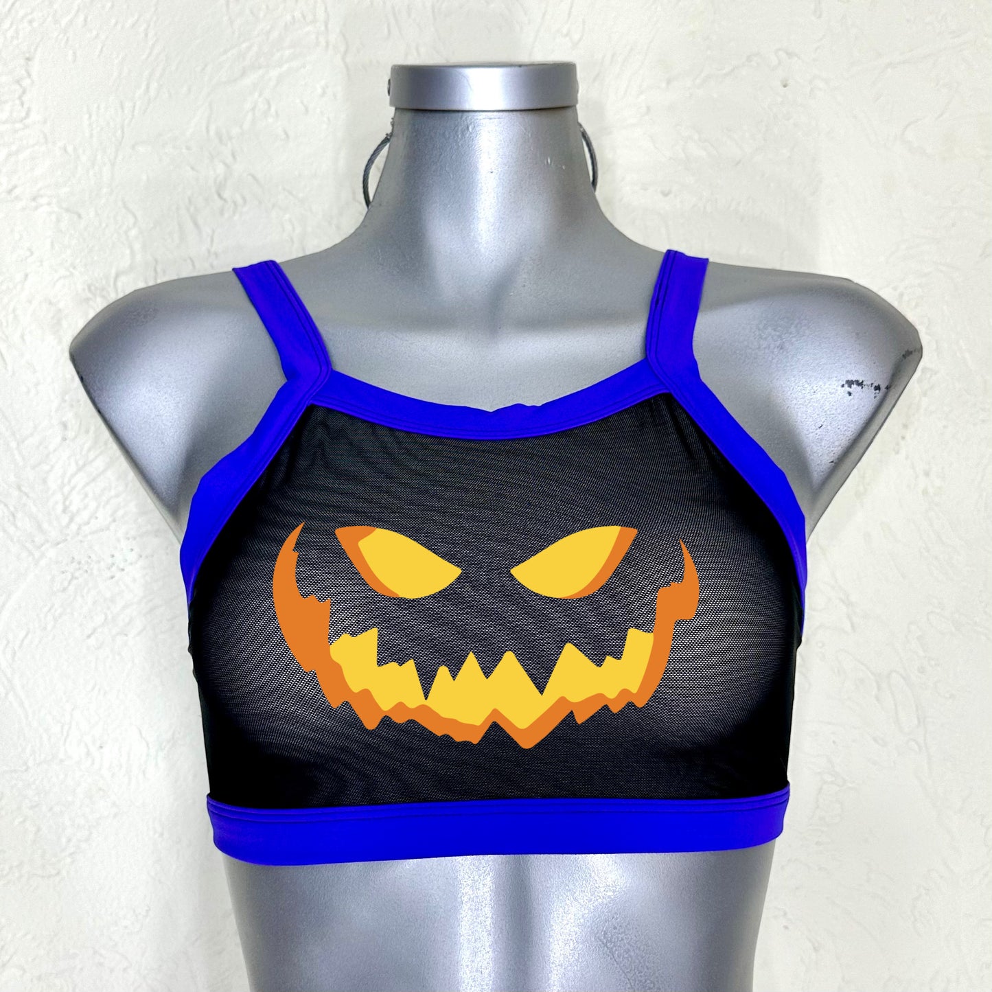 Top transparencia negra/morado halloween