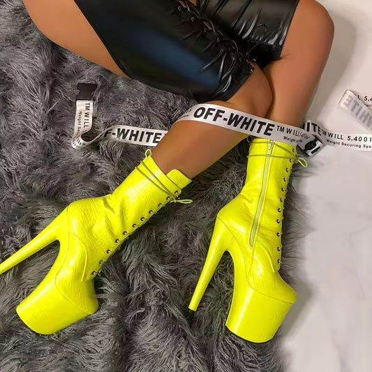 Plataformas amarillo neón botines