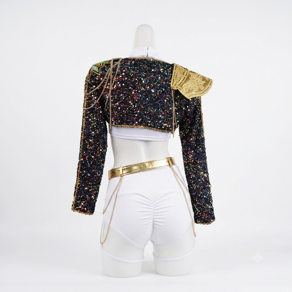 Conjunto inspirado en Rumi kpop  glitter white