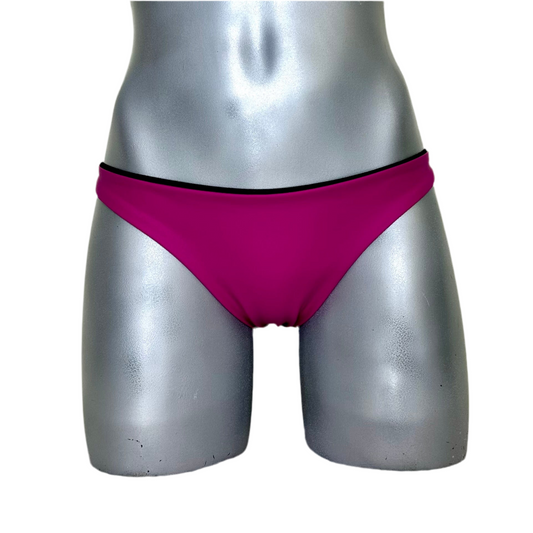 Bikini doble vista de tela grip fucsia/negro