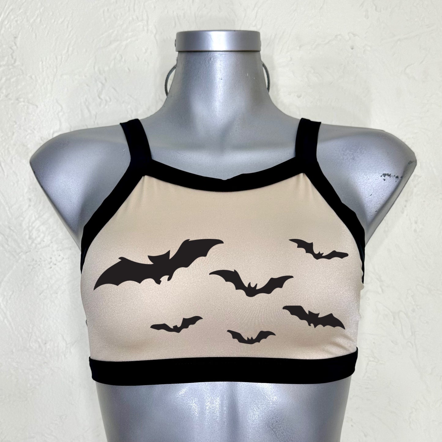 Top transparencia negra/nude halloween