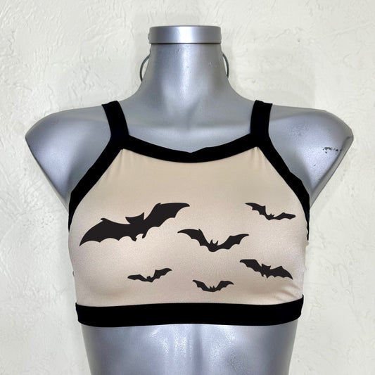 Top transparencia negra/nude halloween