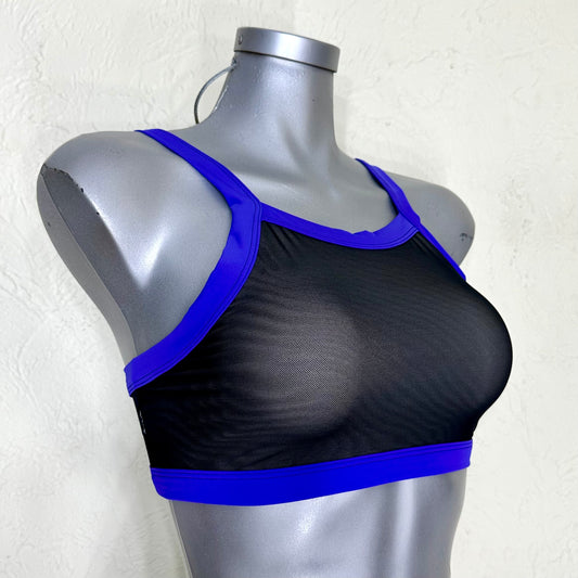 Top transparencia nude/morado/negro