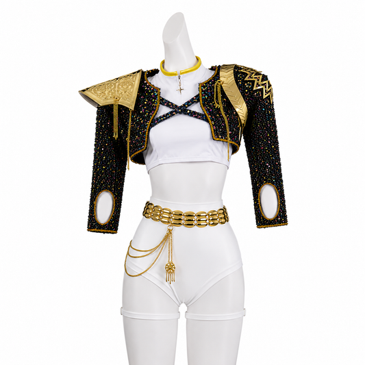 Conjunto inspirado en Rumi kpop  glitter white