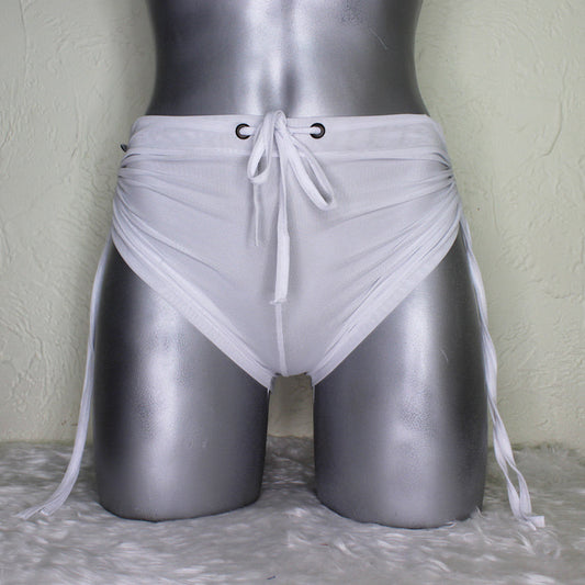 Short mesh transparente color blanco