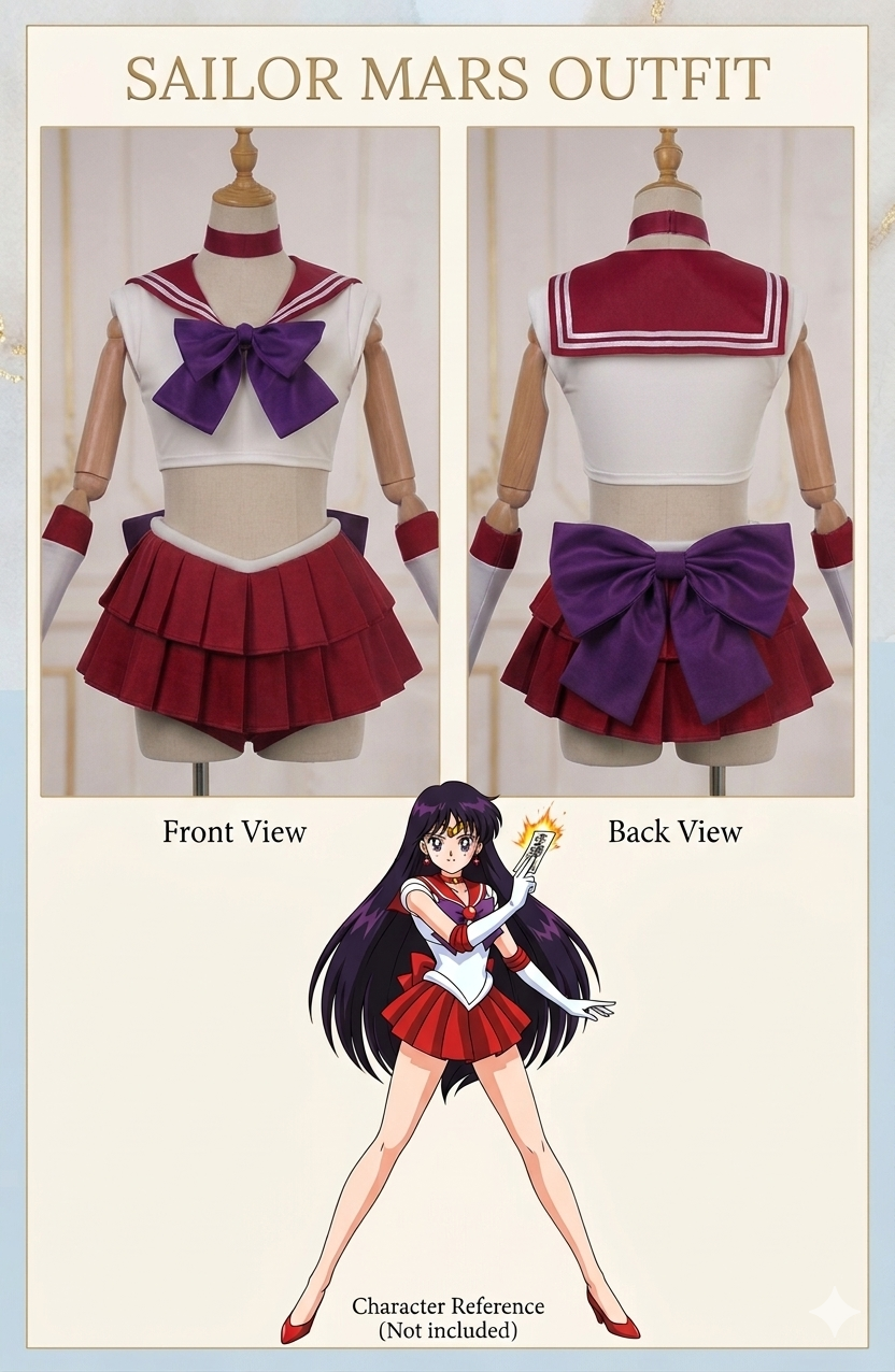Conjunto Sailor Mars 🔥🌙