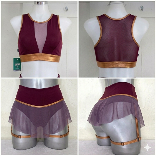 Conjunto Aero-Flow Mesh dorado/vino