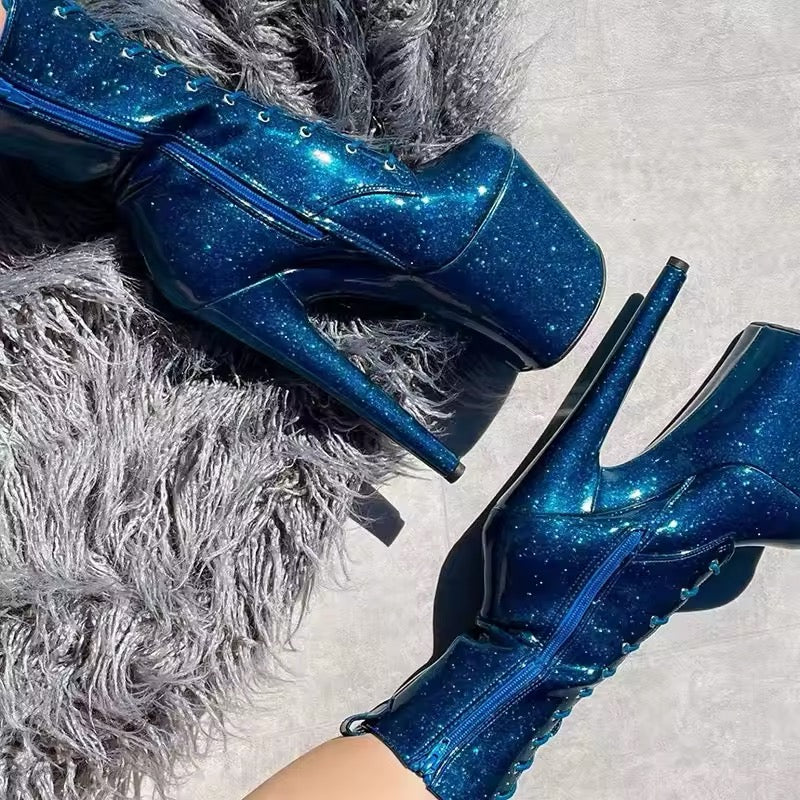 Plataformas glitter encapsuladas 20 cm