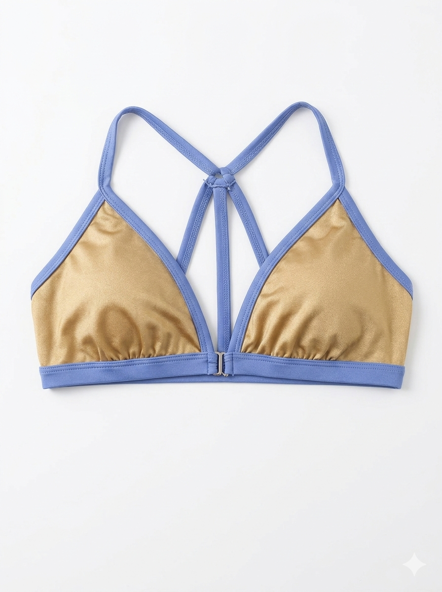 Top nude/azul XL