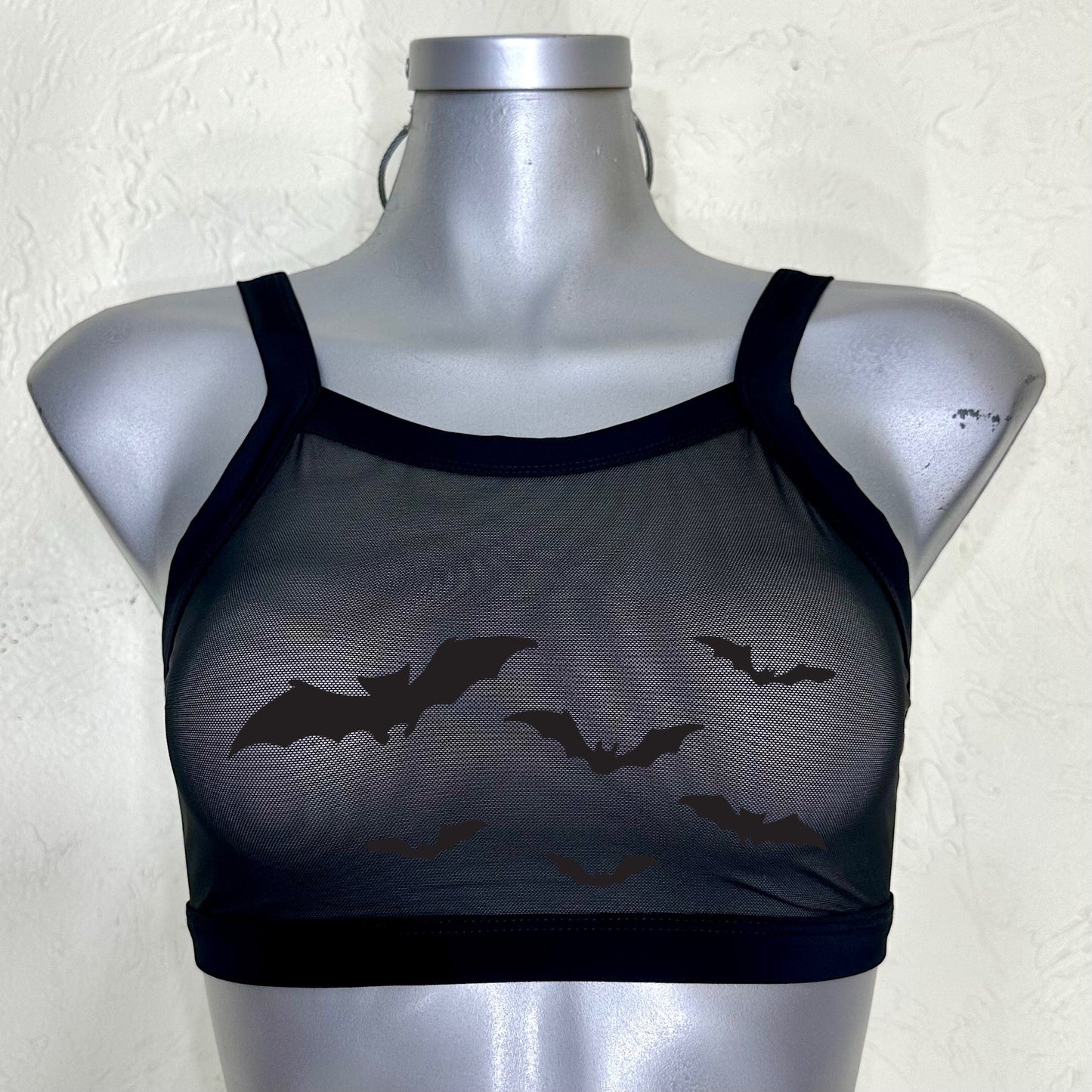 Top transparencia negra nude/negro halloween