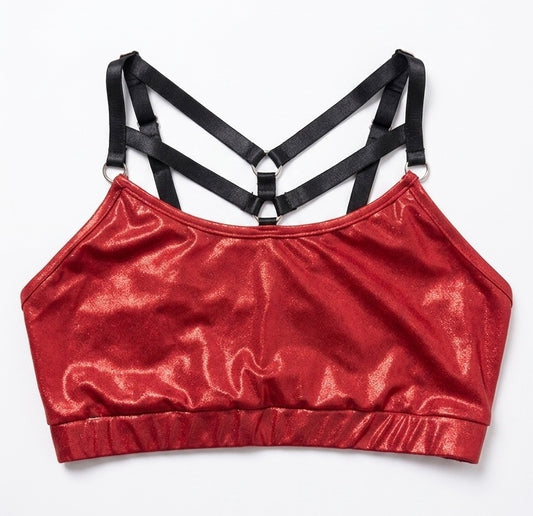 Top holograma liso rojo G