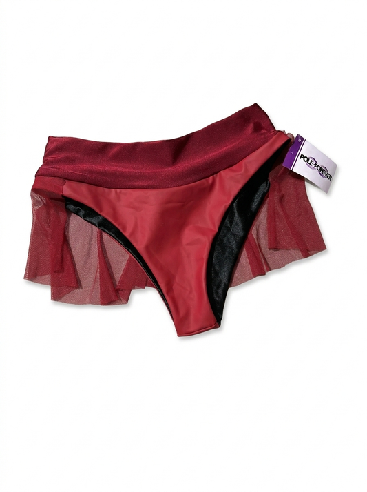 Cachetero short faldita rojo M