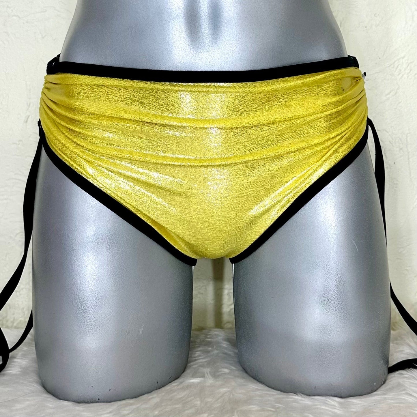 Cachetero jaretas pin-up amarillo liso holograma