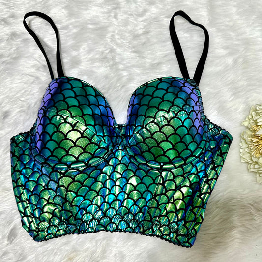 Top corset sirena verde