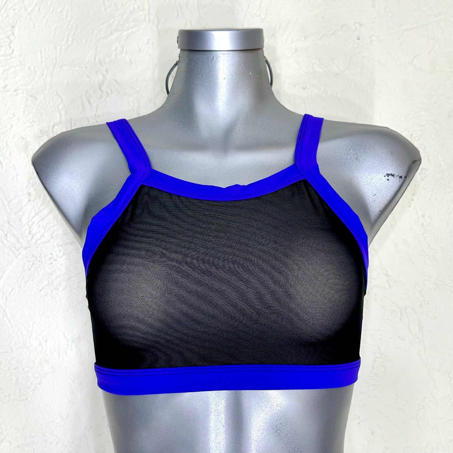 Top transparencia nude/morado/negro