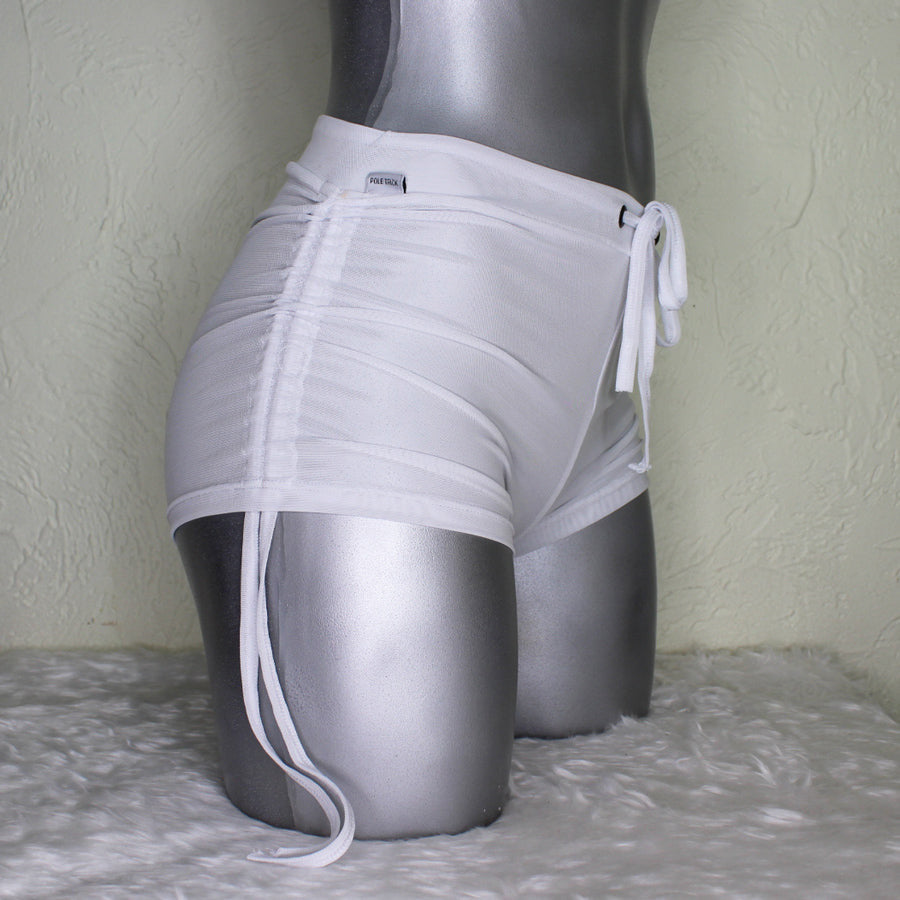 Short mesh transparente color blanco