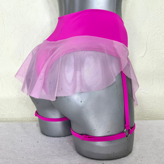 Cachetero falda arnés Elise fucsia/rosa