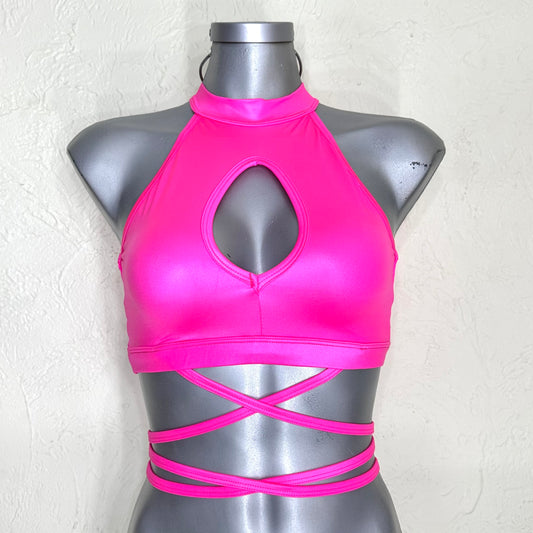 Top gota rosa tipo vinipiel