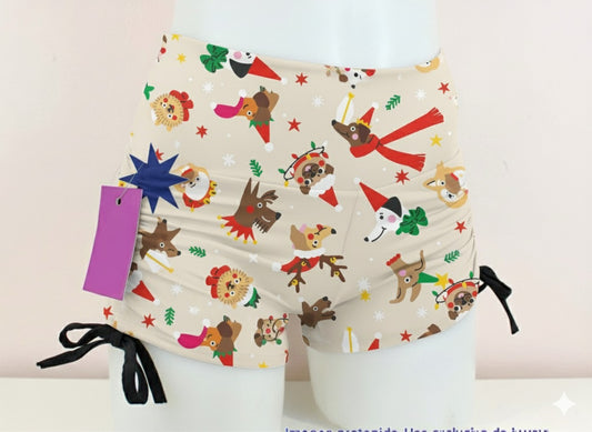 Short jaretas perritos navideños