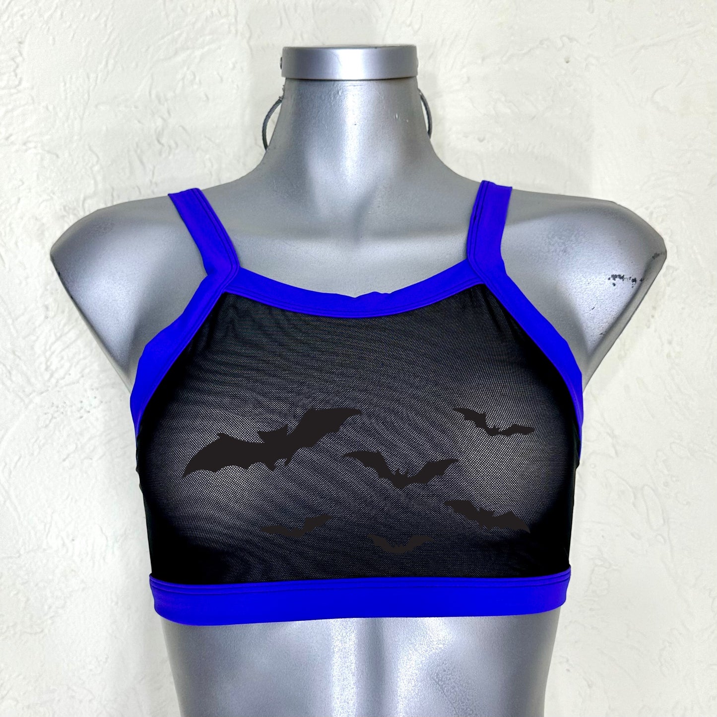 Top transparencia negra/morado halloween