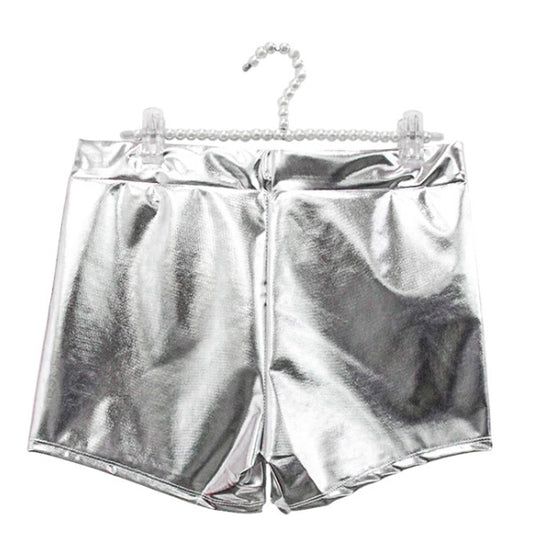 Únicas piezas short metallico plata