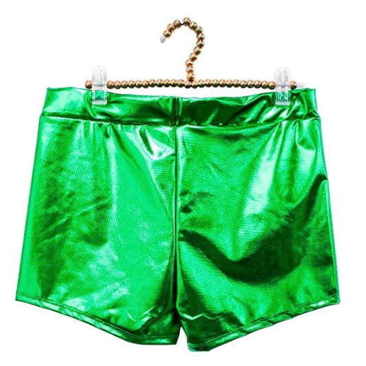 Únicas piezas short metallico verde