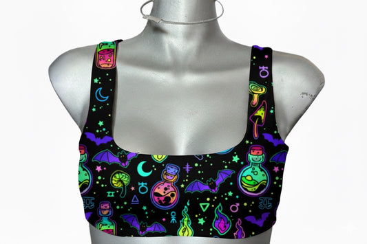 Top recto de soporte extra estampado neón pócimas 🔮🧿