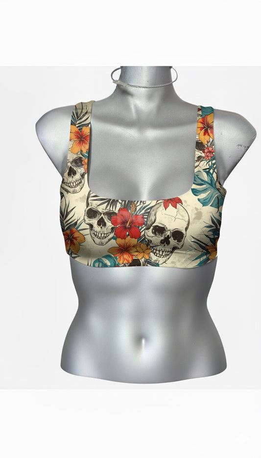 Top recto de soporte extra calaveras nude