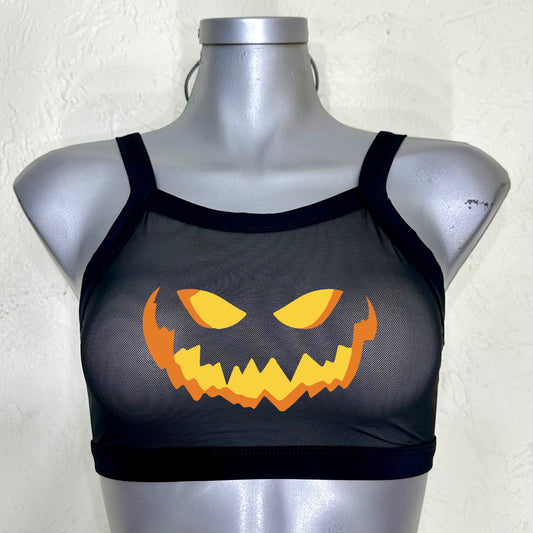 Top transparencia negra nude/negro halloween