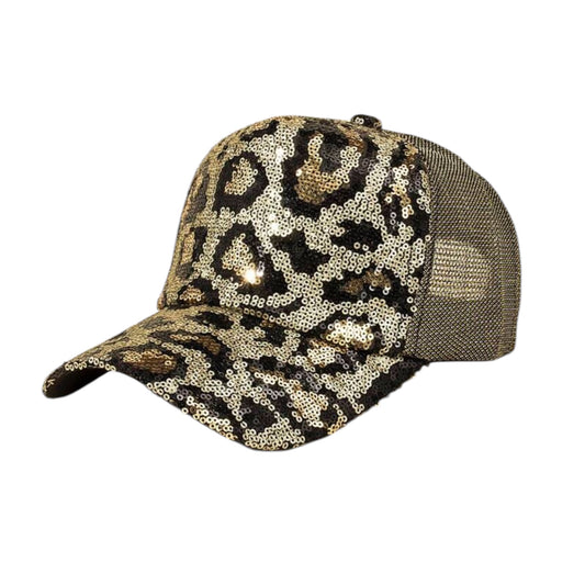 Gorra lentejuela animal print